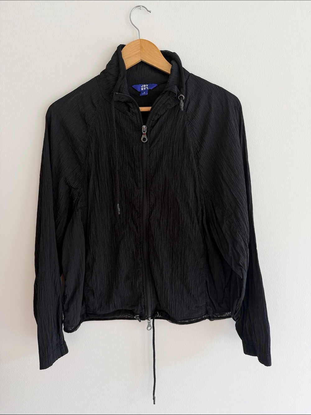 JoyLab Black Crinkle Lightweight Bomber Jacket